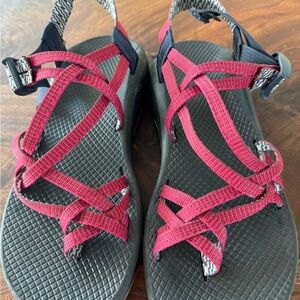 Chaco Red and Black Women's Sandals